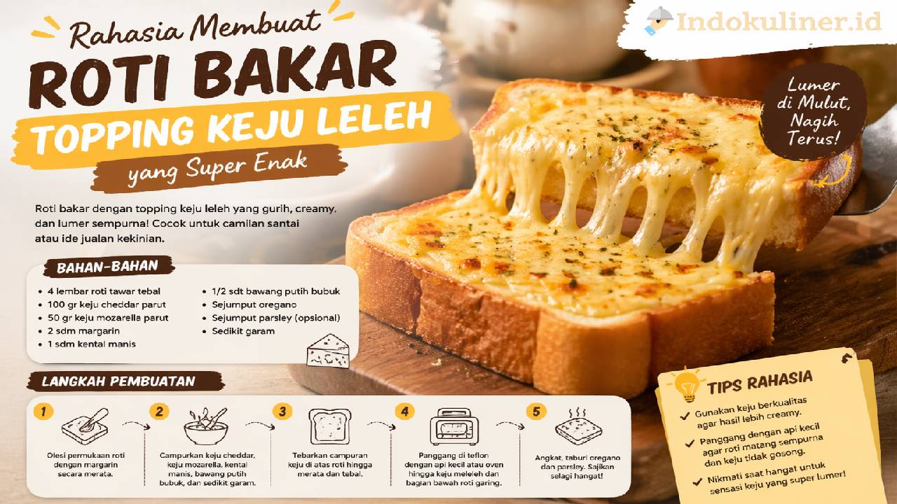 Rahasia Membuat Roti Bakar Topping Keju Leleh yang Super Enak