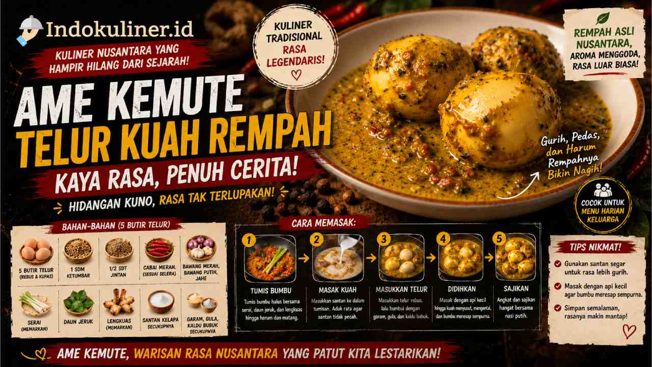 Ame Kemute, Resep Kuliner Kuno Nusantara yang Hampir Hilang