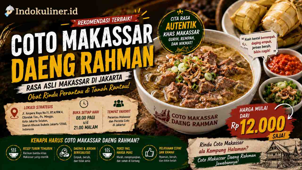 Coto Makassar Daeng Rahman, Kuliner Makassar Favorit di Jakarta Selatan