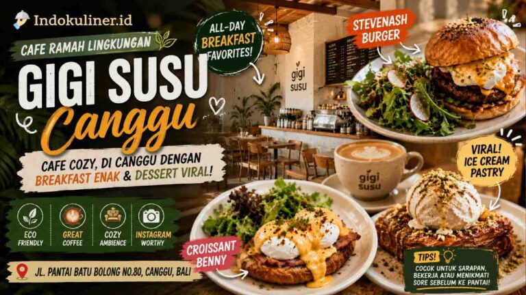 Gigi Susu Canggu, Cafe Cozy dengan Breakfast dan Pastry Es Krim Favorit