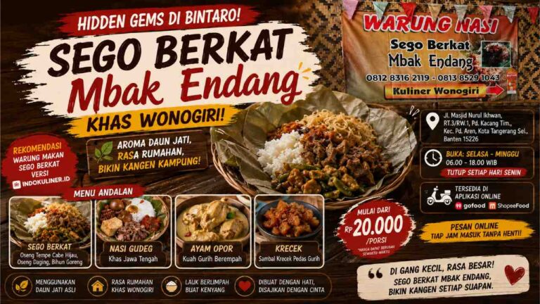 Sego Berkat Mbak Endang Bintaro, Hidden Gems Kuliner Wonogiri