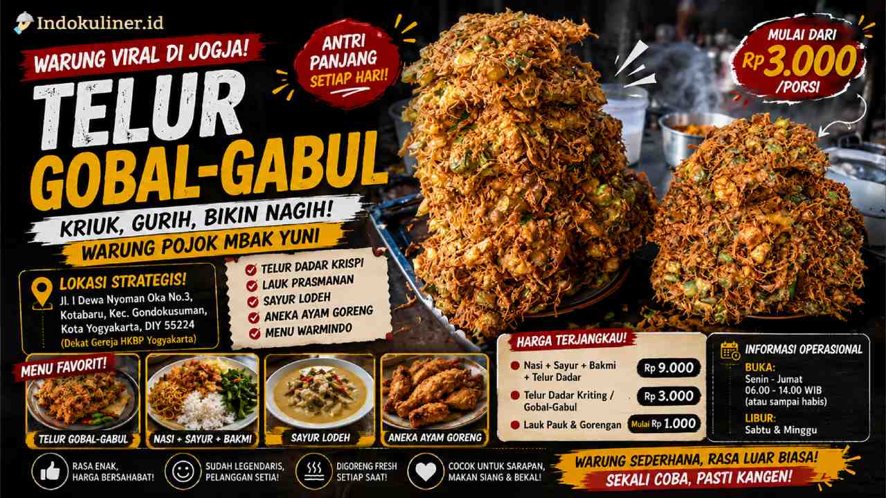 Warung Pojok Mbak Yuni Jogja, Specialis Telur Gobal-Gabul