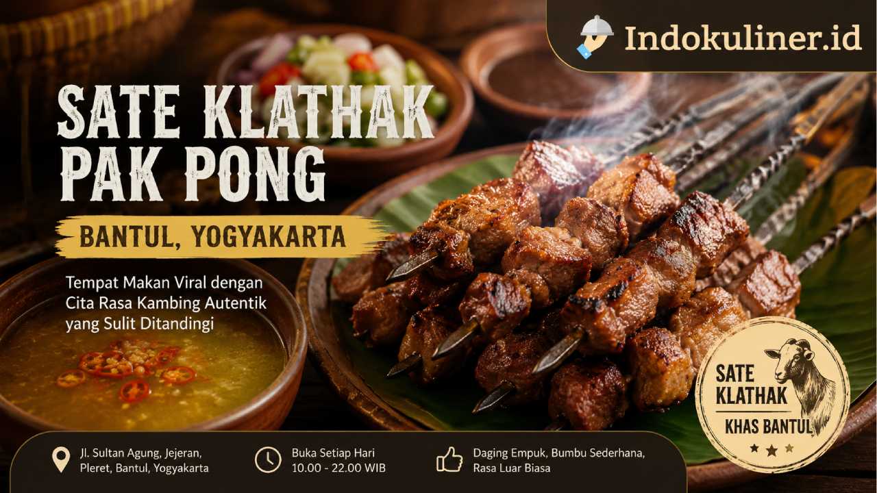 Sate Klathak Pak Pong Bantul, Tempat Makan Viral dengan Cita Rasa Kambing Autentik