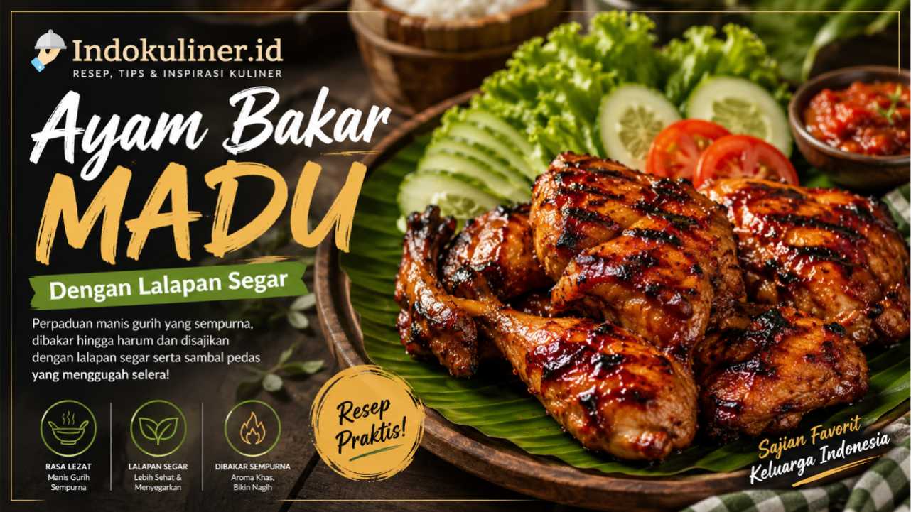 Ayam Bakar Madu dengan Lalapan Segar Selalu Menggugah Selera di Setiap Suapan