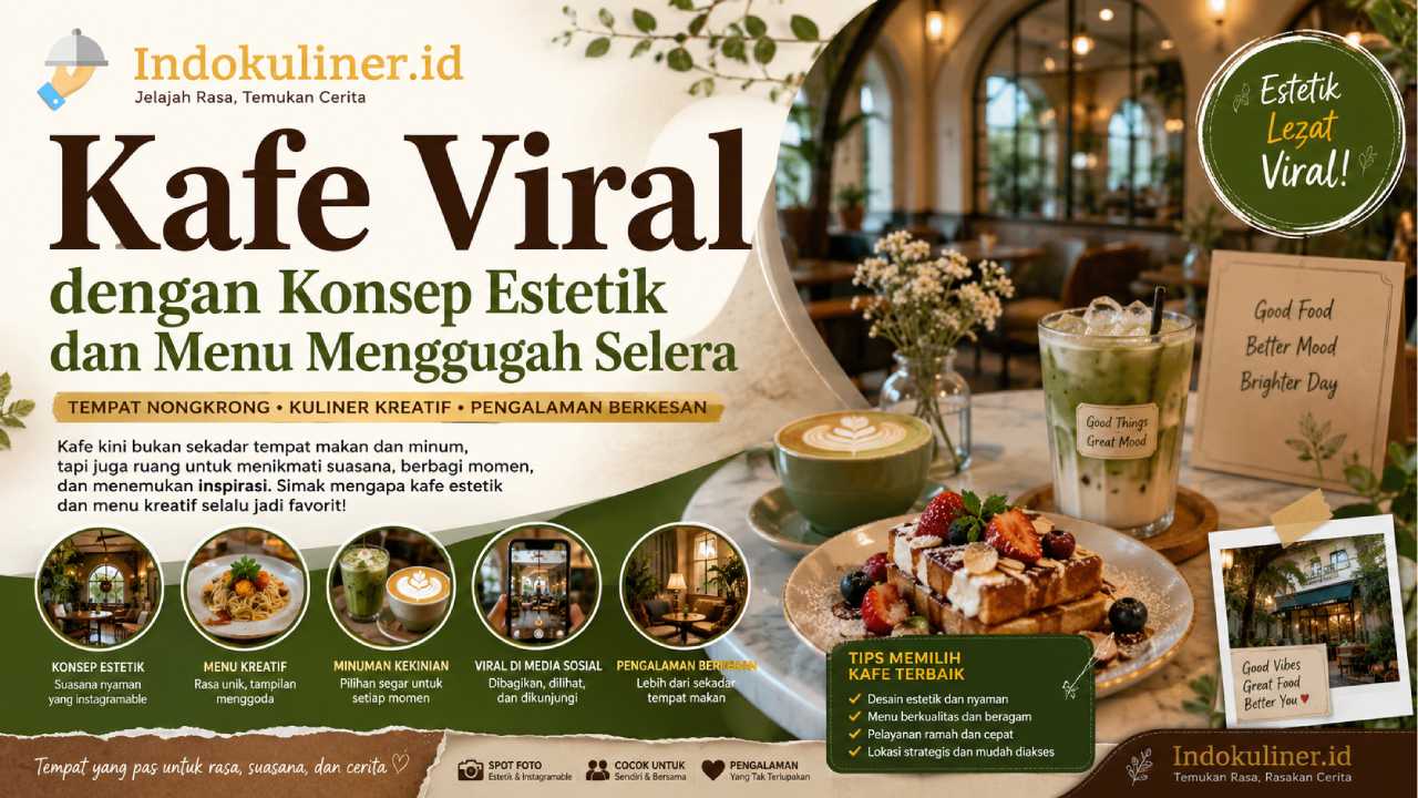 Kafe Viral dengan Konsep Estetik yang Menawarkan Menu Menggugah Selera