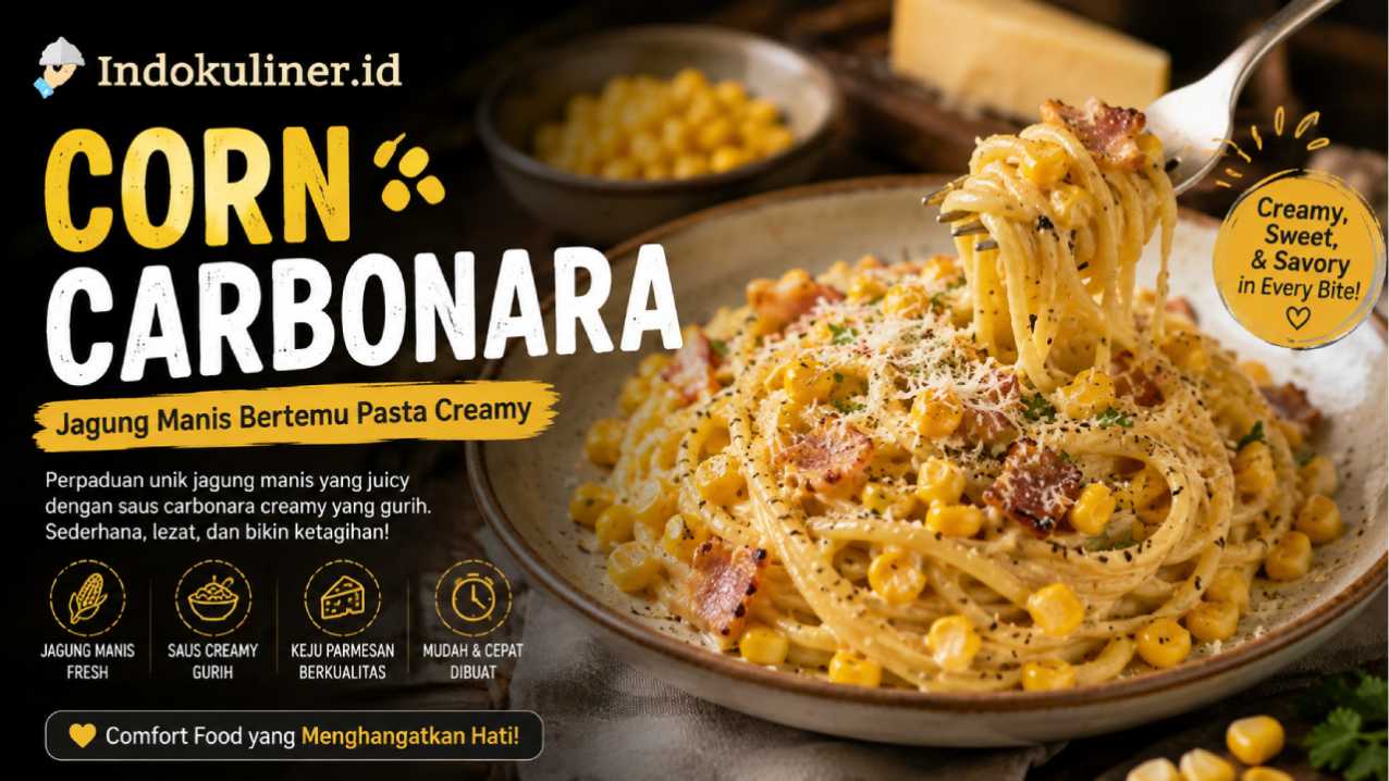 Corn Carbonara Mencuri Perhatian, Jagung Manis Bertemu Pasta Creamy
