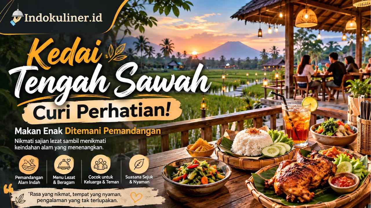 Kedai Tengah Sawah Curi Perhatian, Makan Enak Ditemani Pemandangan