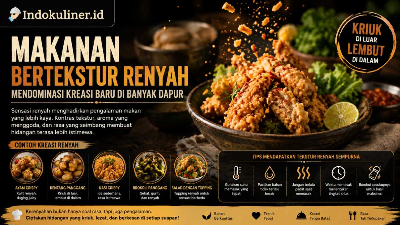 Makanan Bertekstur Renyah Mendominasi Kreasi Baru di Banyak Dapur
