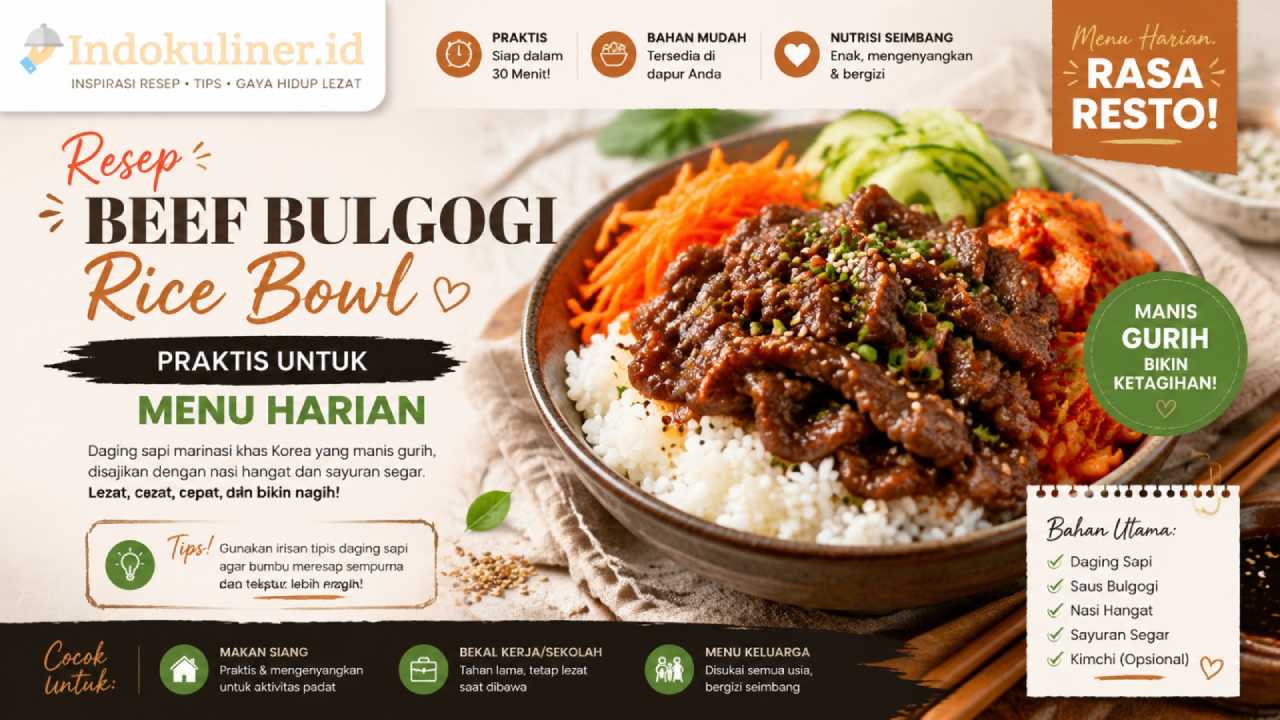 Resep Beef Bulgogi Rice Bowl yang Praktis untuk Menu Harian
