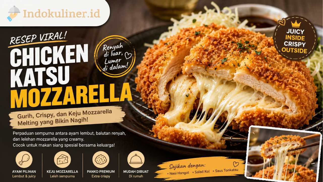 Resep Chicken Katsu Mozzarella Viral, Renyah di Luar dan Lumer di Dalam