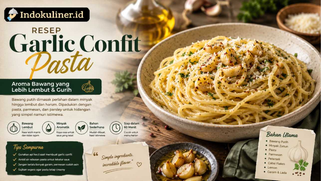 Resep Garlic Confit Pasta dengan Aroma Bawang yang Lebih Lembut