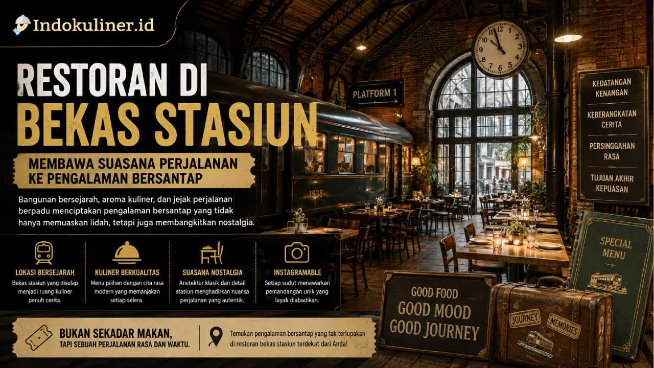 Restoran di Bekas Stasiun Membawa Suasana Perjalanan ke Pengalaman Bersantap