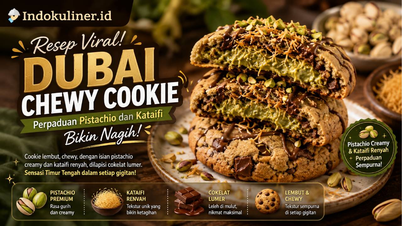 Resep Dubai Chewy Cookie yang Viral, Perpaduan Pistachio dan Kataifi Bikin Nagih