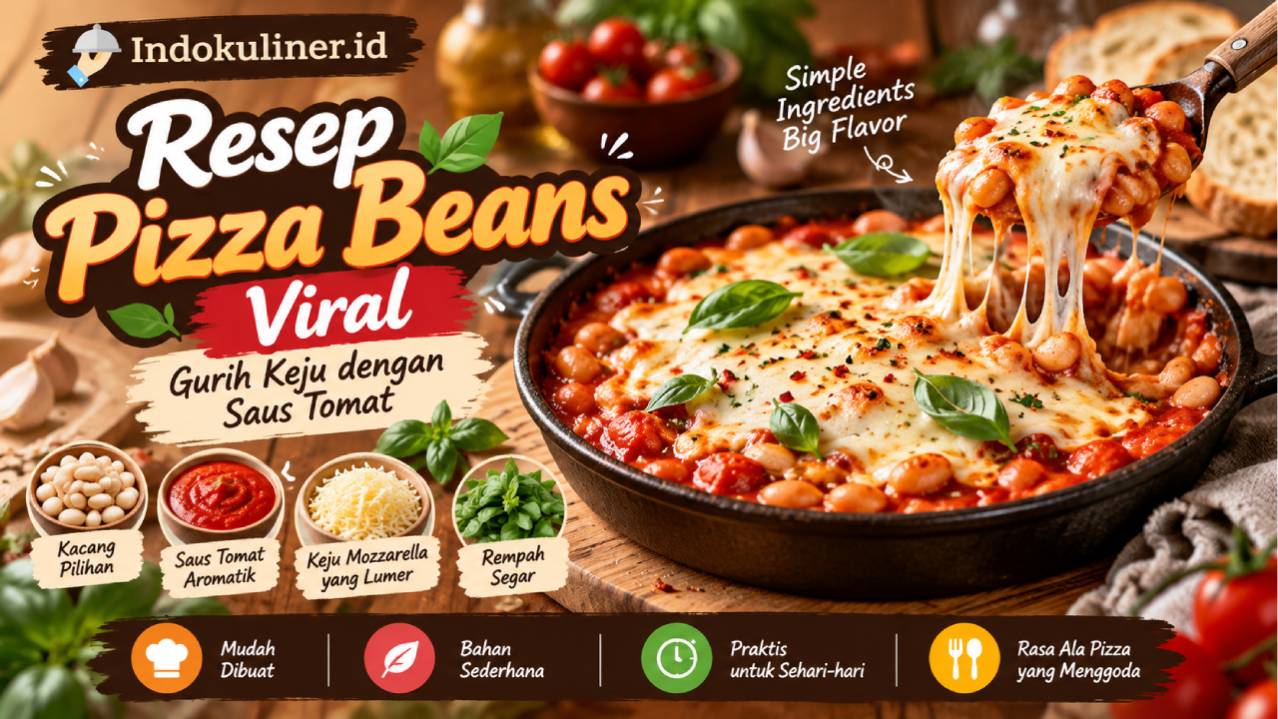 Resep Pizza Beans Viral, Gurih Keju dengan Saus Tomat