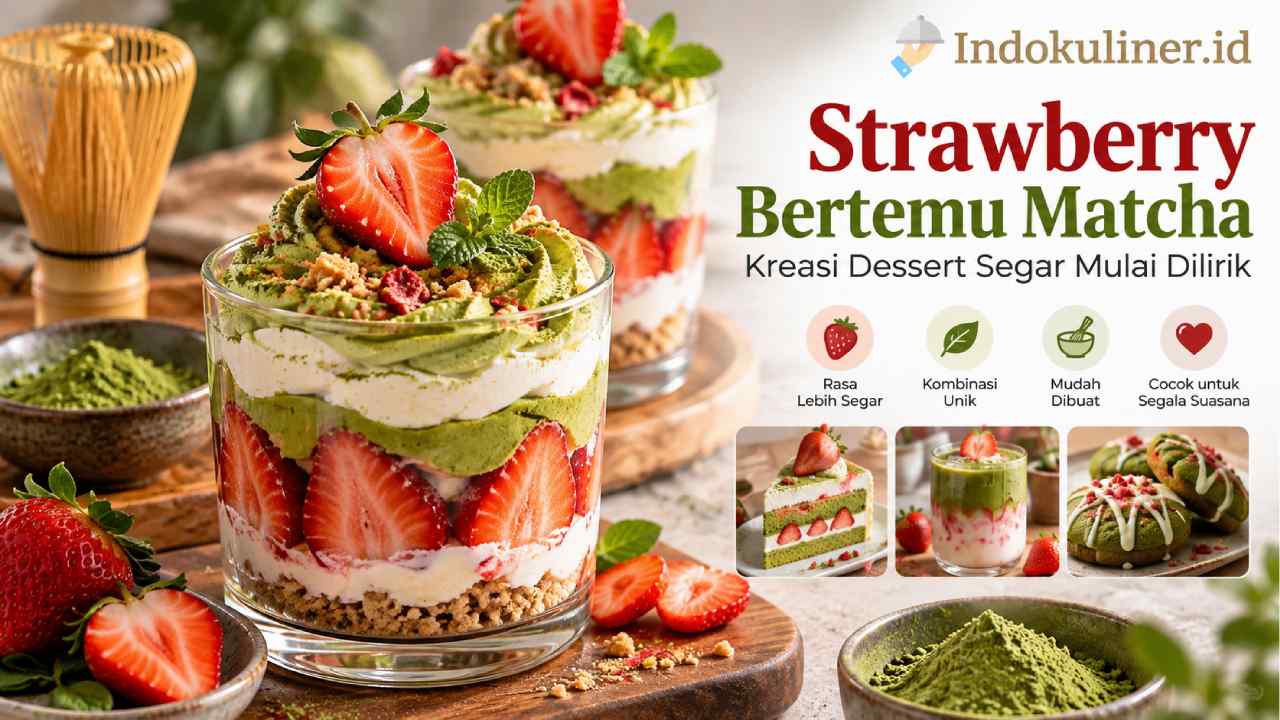 Strawberry Bertemu Matcha, Kreasi Dessert Segar Mulai Dilirik