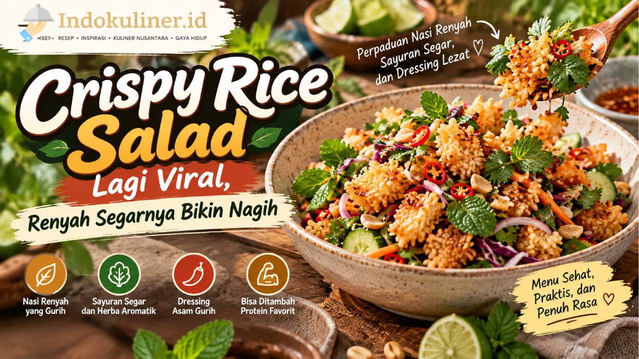 Crispy Rice Salad Lagi Viral, Renyah Segarnya Bikin Nagih