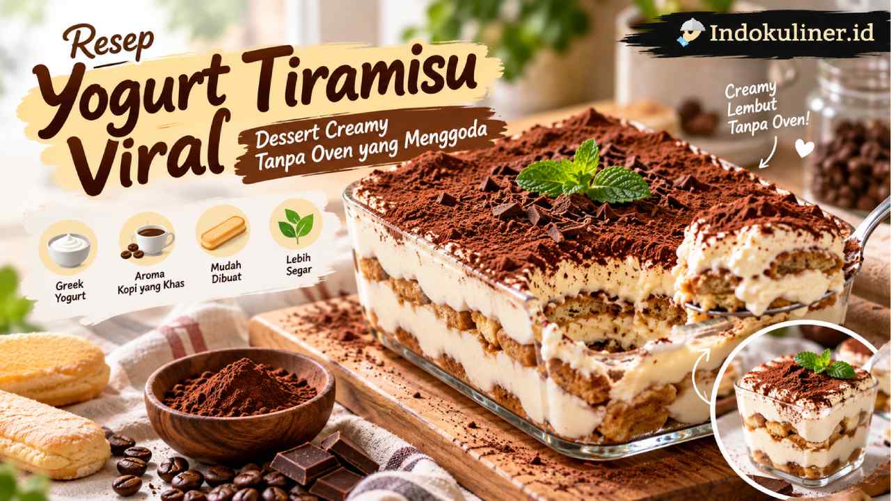 Resep Yogurt Tiramisu Viral, Dessert Creamy Tanpa Oven yang Menggoda